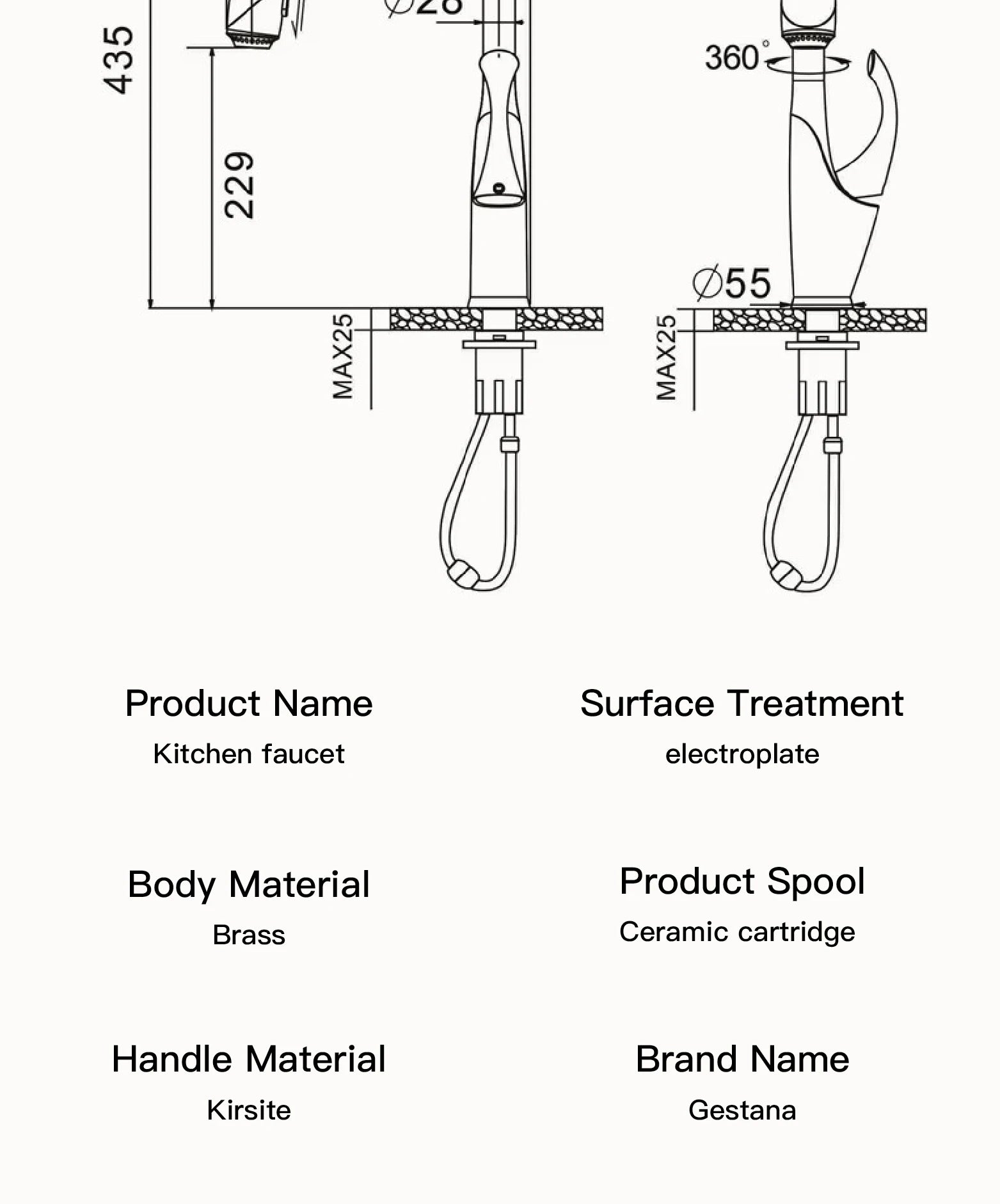kitchen faucet, single handle, touch control, 3-function spray