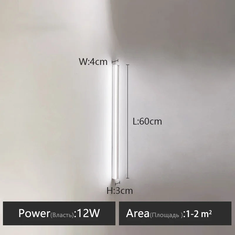 Wall lamp long strip black background