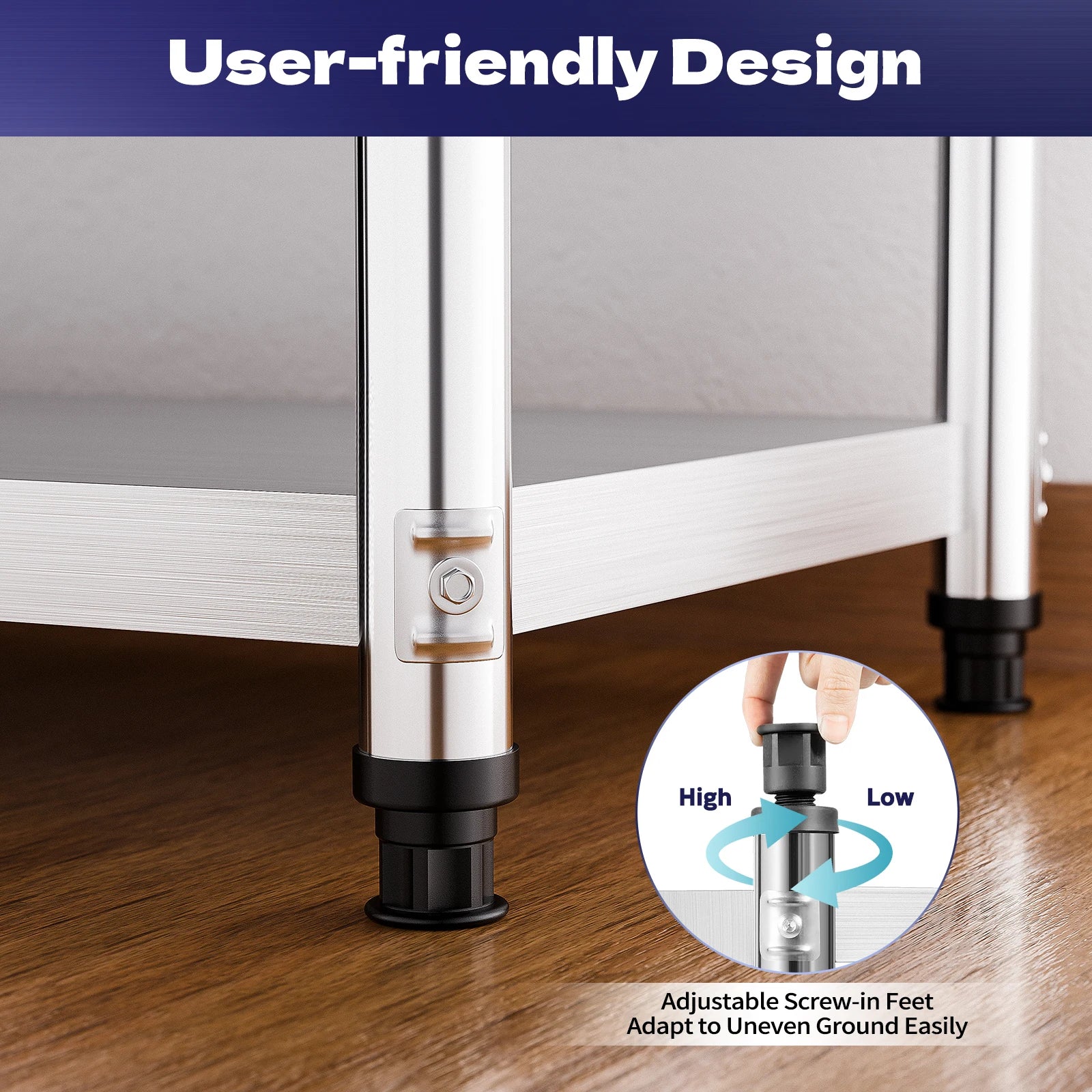 Stainless Steel Storage Rack,3-Tier Multi-functional Shelf