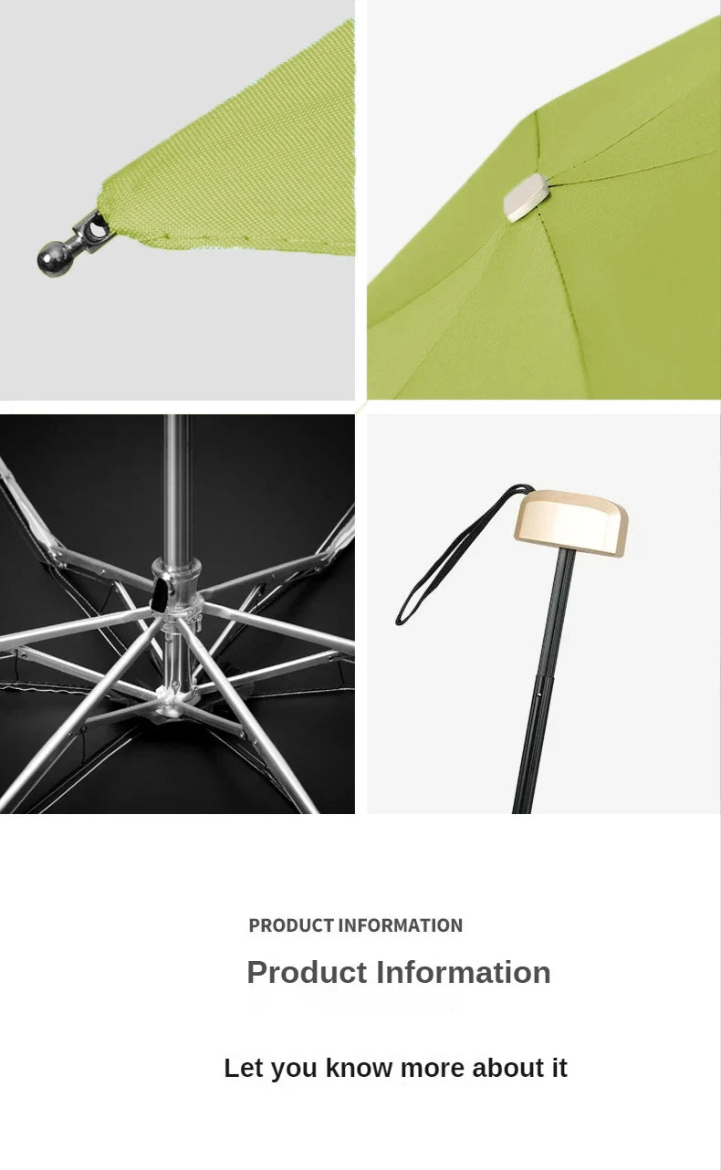 Mini Sun, Rain Pocket Umbrella, Vinyl, Folding