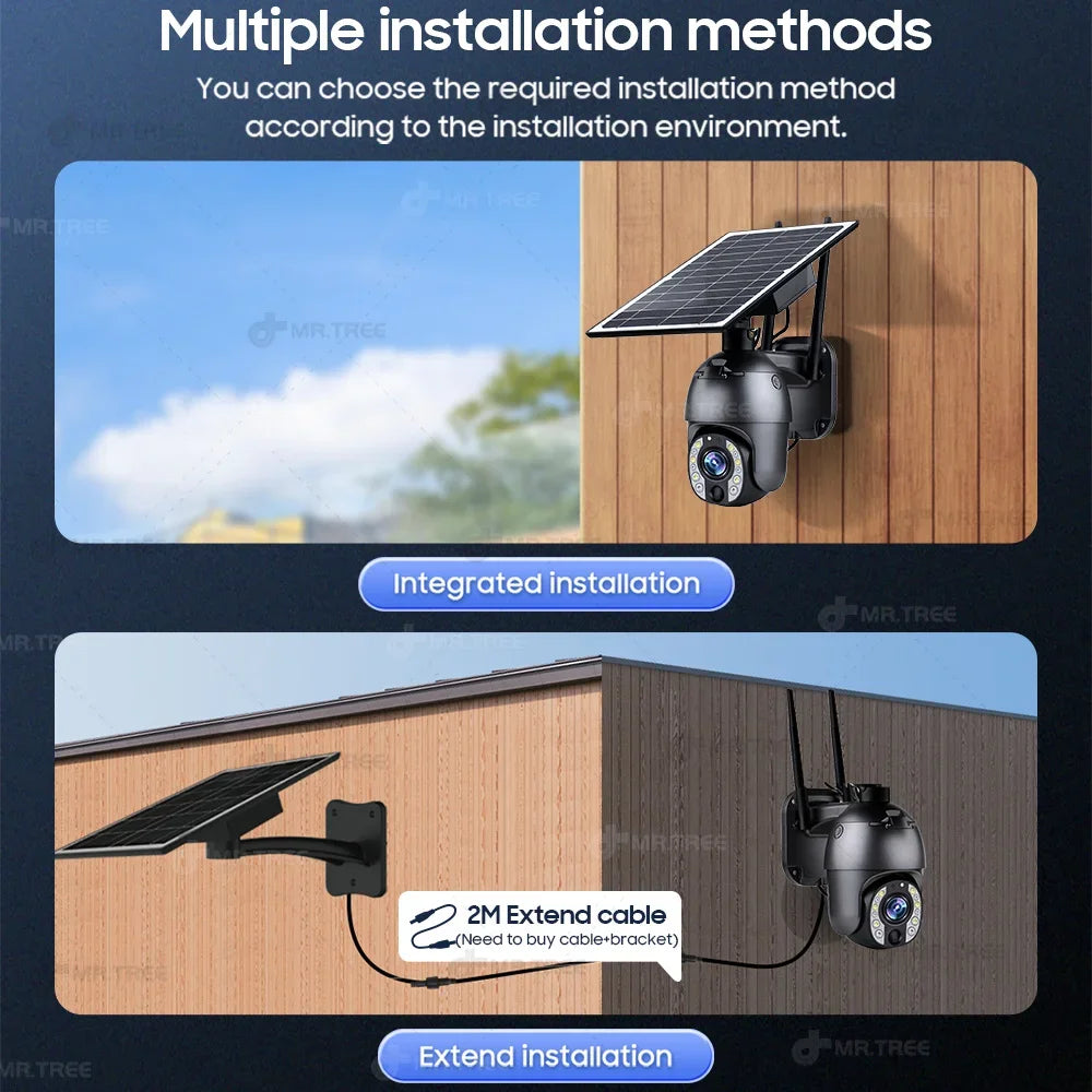 Solar Outdoor Surveillance Camera, 50X Zoom, Humanoid Tracking