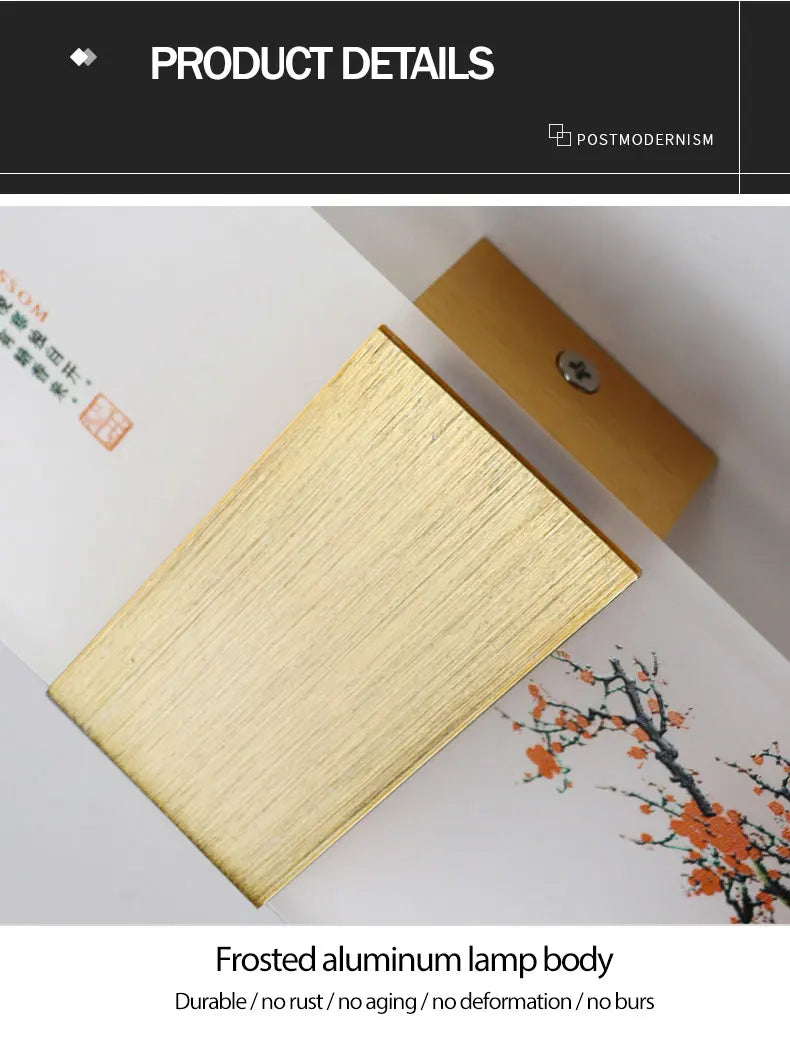 6W 10W LED Chinese Style Printing Wall Light