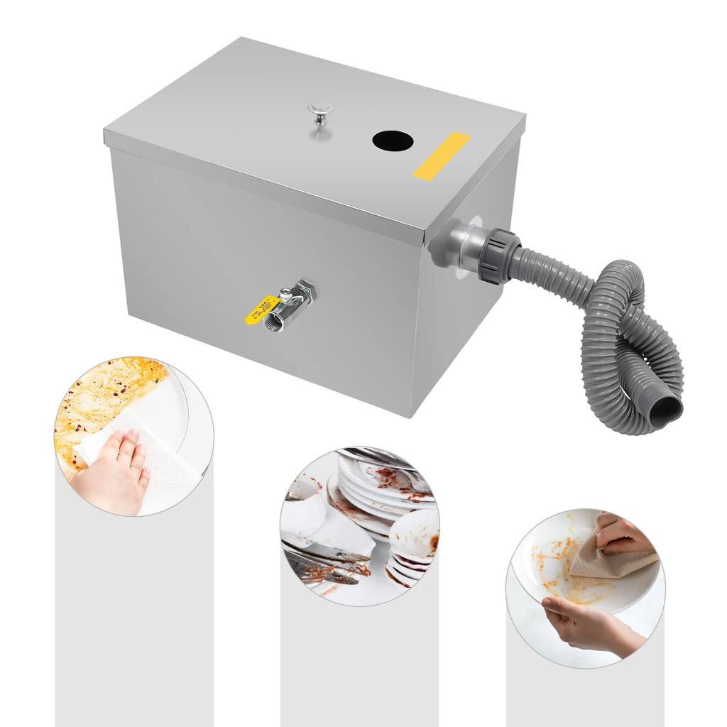 20L Stainless Steel Grease Interceptor w/Automatic Shut-off