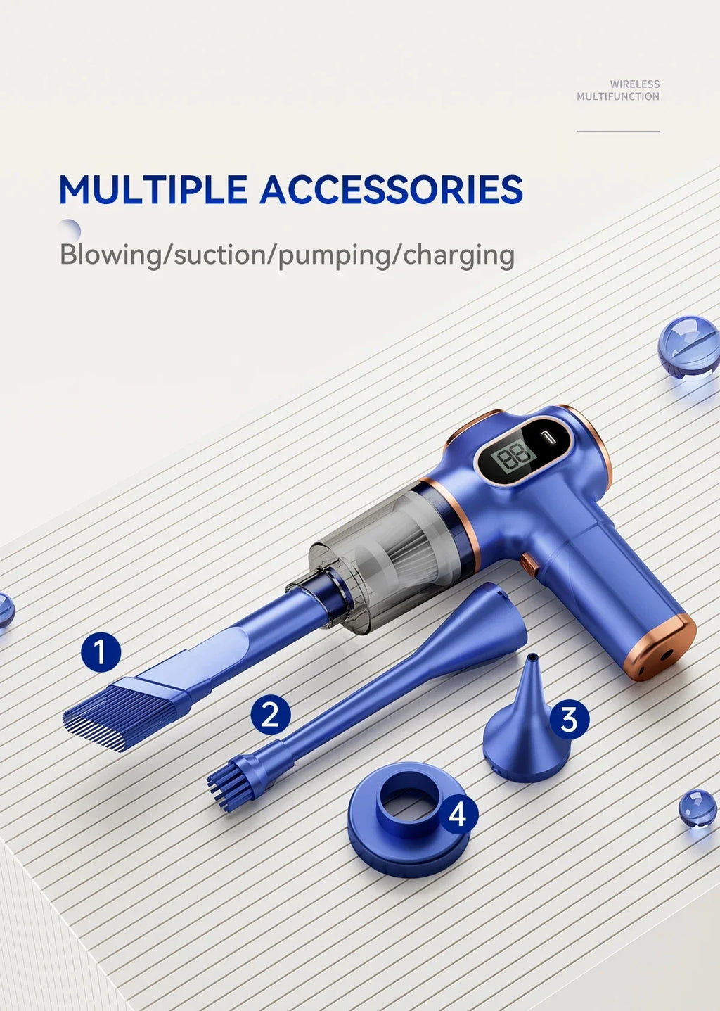 5 in1 Wireless Automobile Portable Vacuum Cleaner