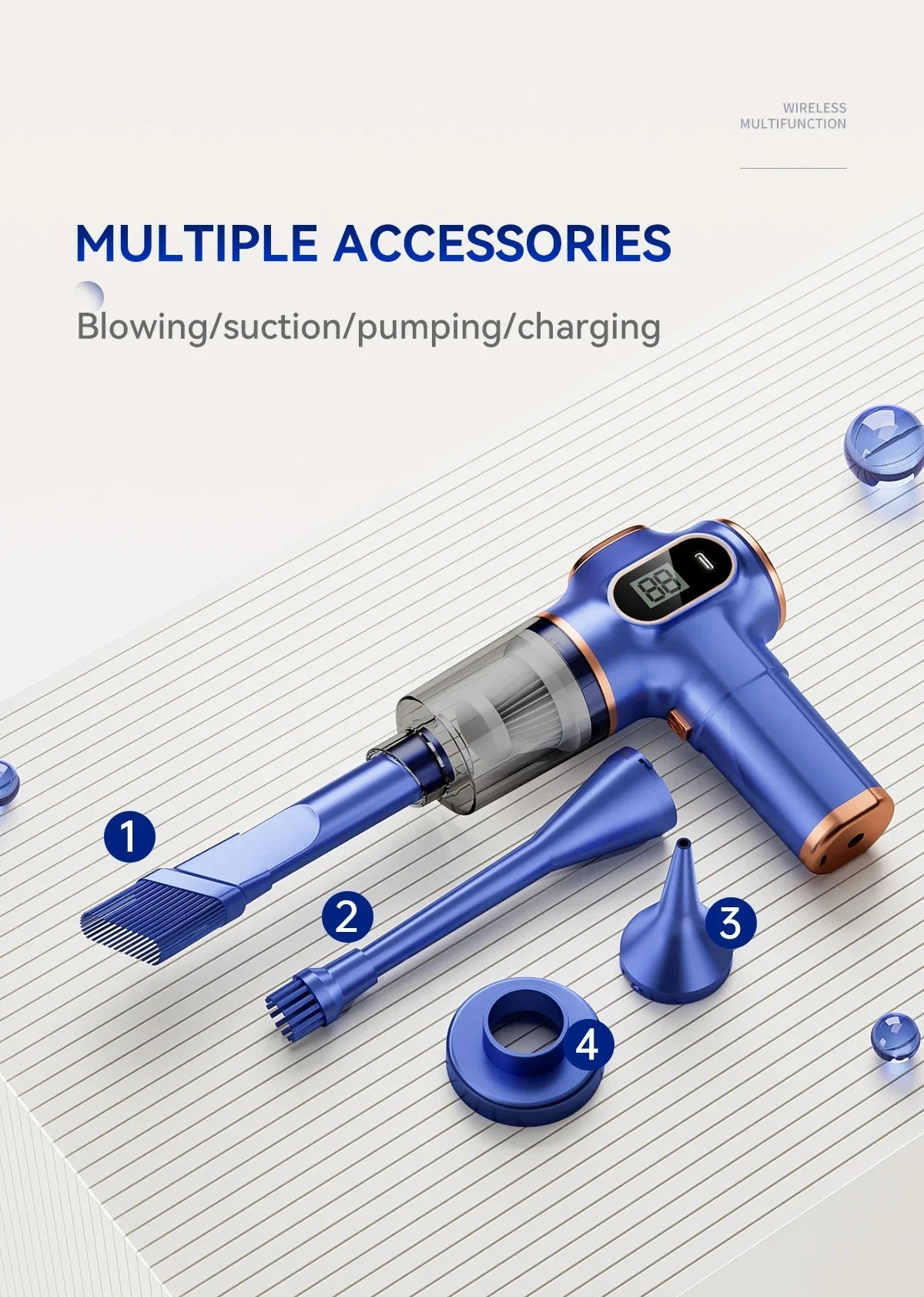 5 in1 Wireless Automobile Portable Vacuum Cleaner