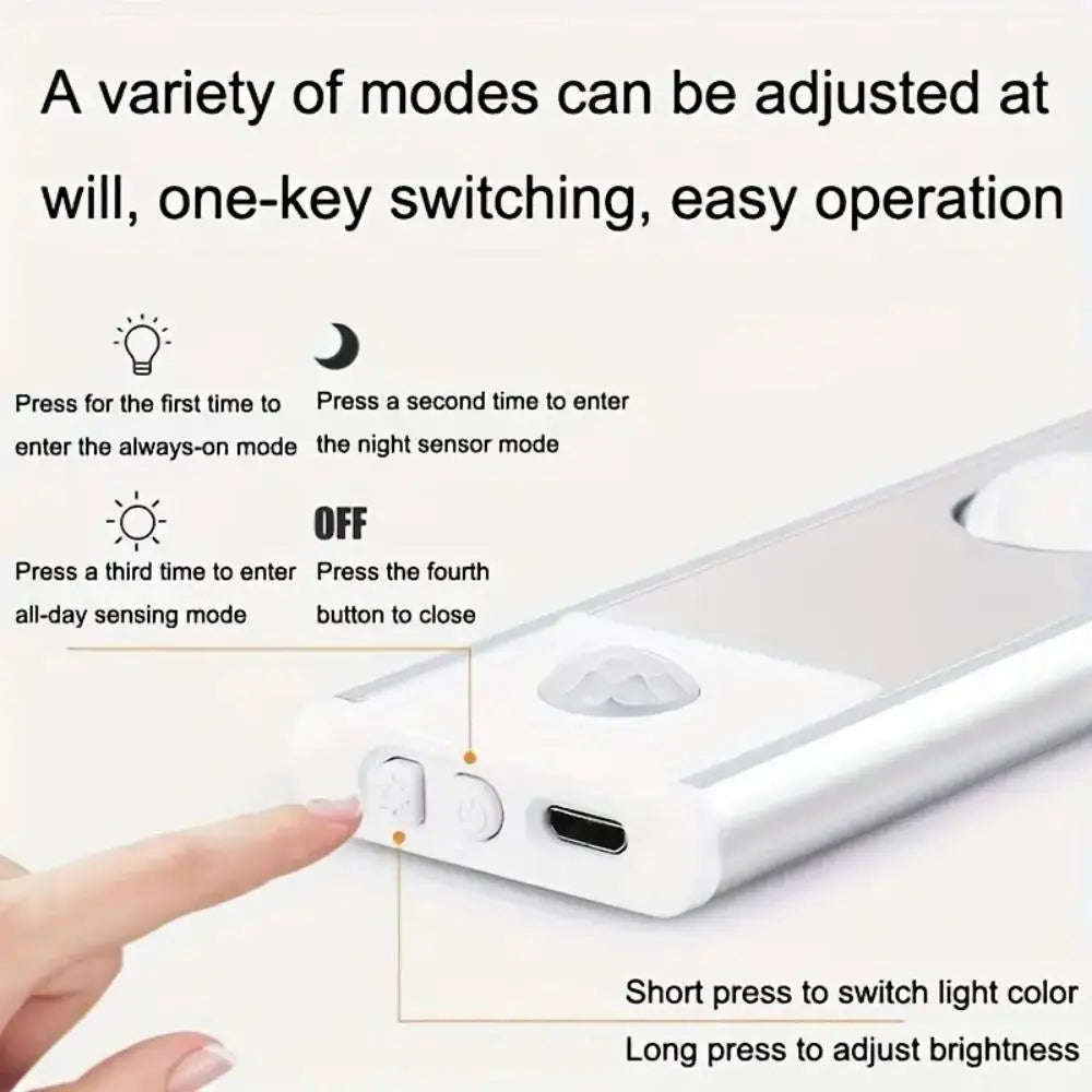 Motion Sensor Light LED Sensor Lamp Wireless Ultra Thin USB LED For Kitchen Cabinet Bedroom Wardrobe Indoor Lighting Night Light