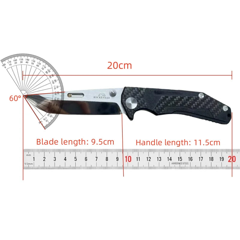 Carbon fiber hybrid handle, portable folding knife
