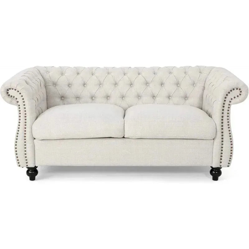 Loveseat Sofa. Beige, Grey, Emerald, Blackberry