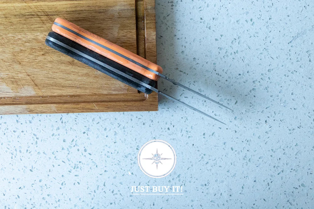 Damascus Steel, Wood Handle Fixed Blade Knife