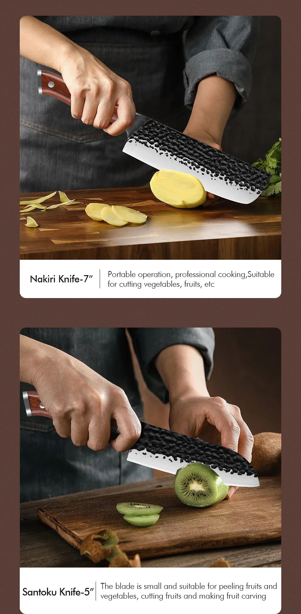 Japanese Hand Forged Stainless Steel Kitchen Knives