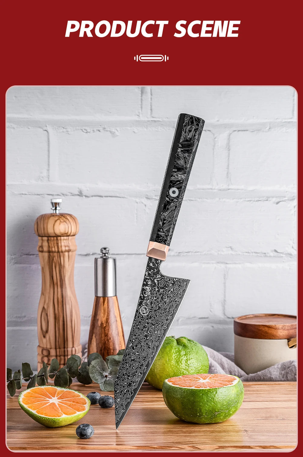 5.4"Bunka Knife 67 layers Damascus Steel