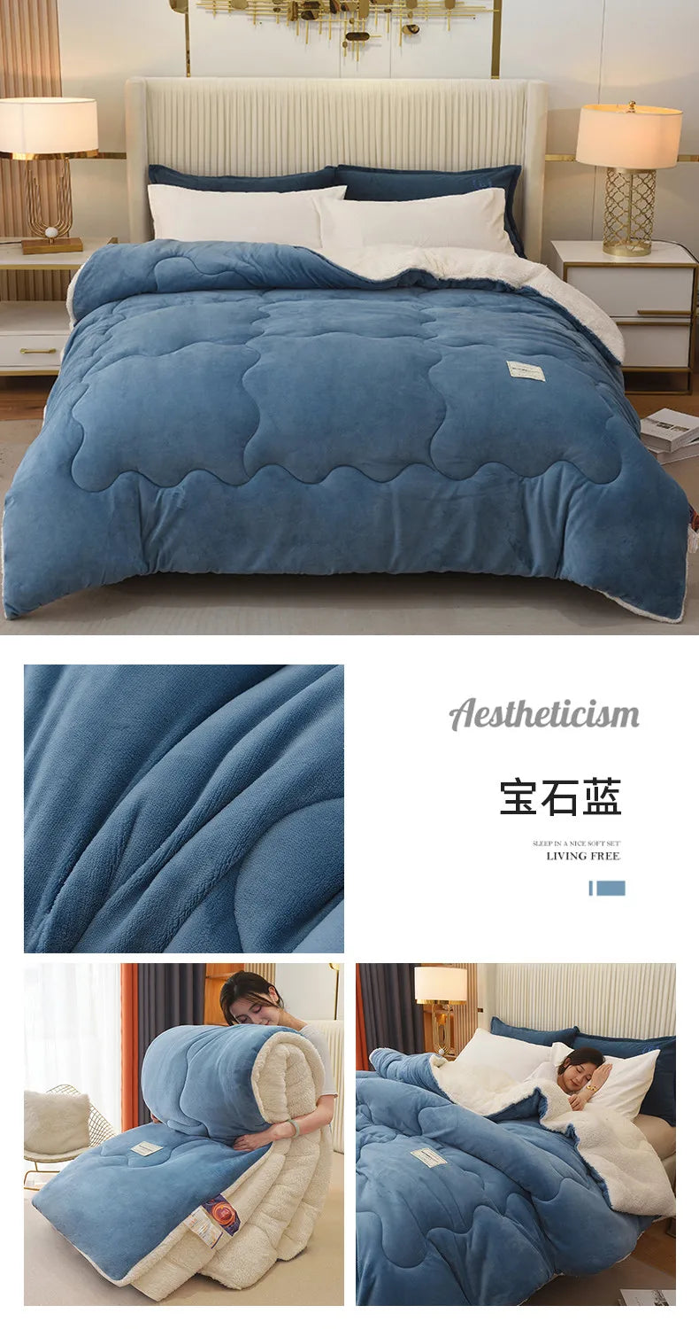 double-sided lamb wool quilt, Various Colors, Sizes