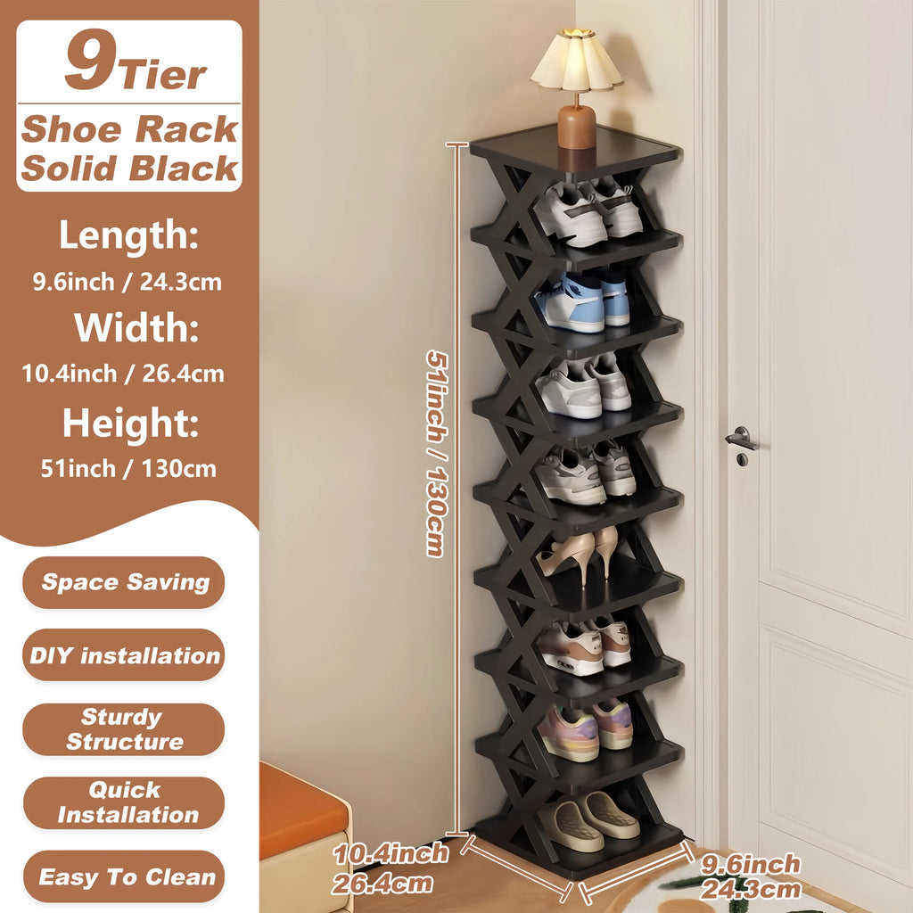 Shoe Rack Storage Organizer, Black, White