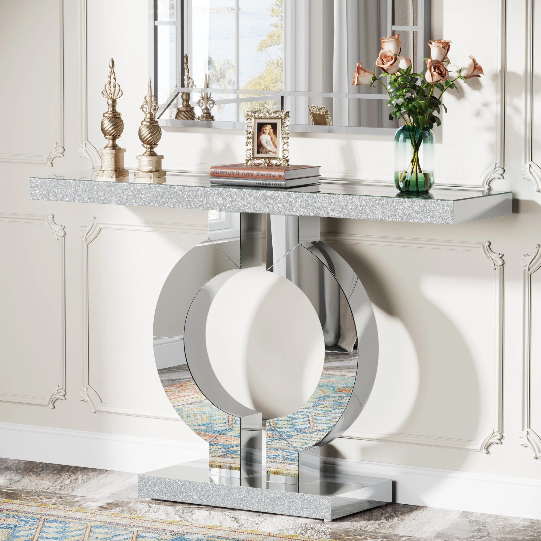 43.3" Table with Thickened Mirror Finish Tabletop