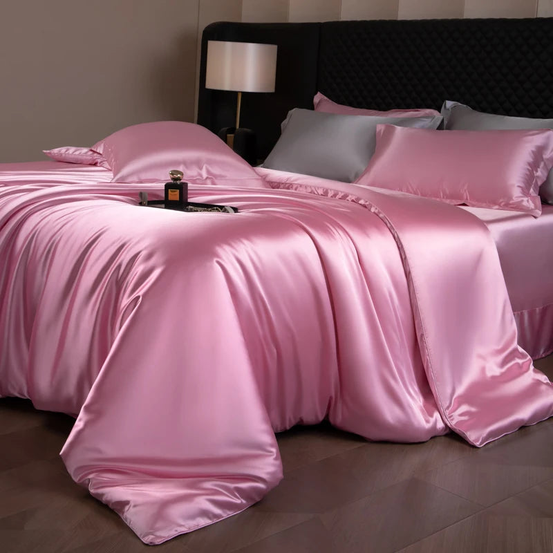 Silk Bedding Set, Duvet Cover, Fitted/Flat, Pillowcases