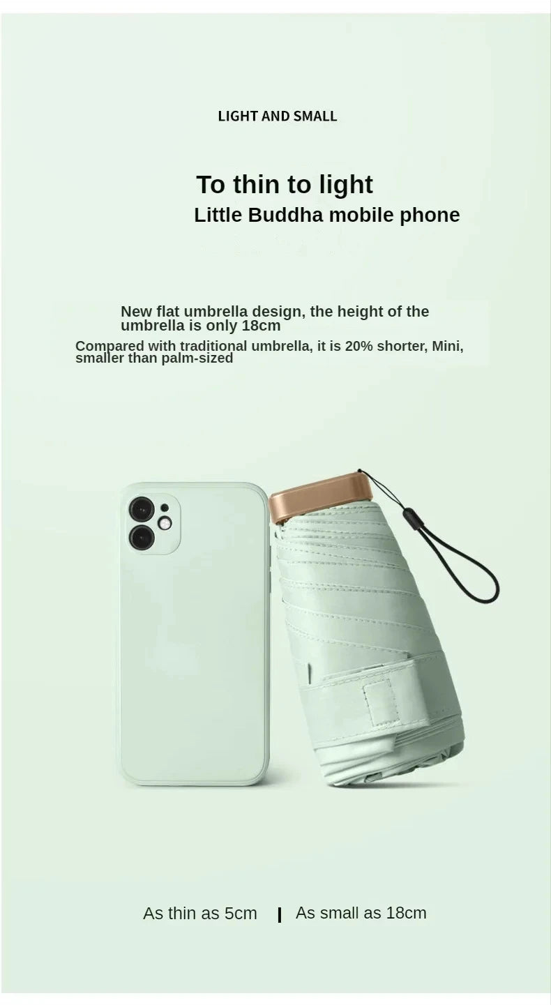 Mini Sun, Rain Umbrella Small Pocket Vinyl Folding