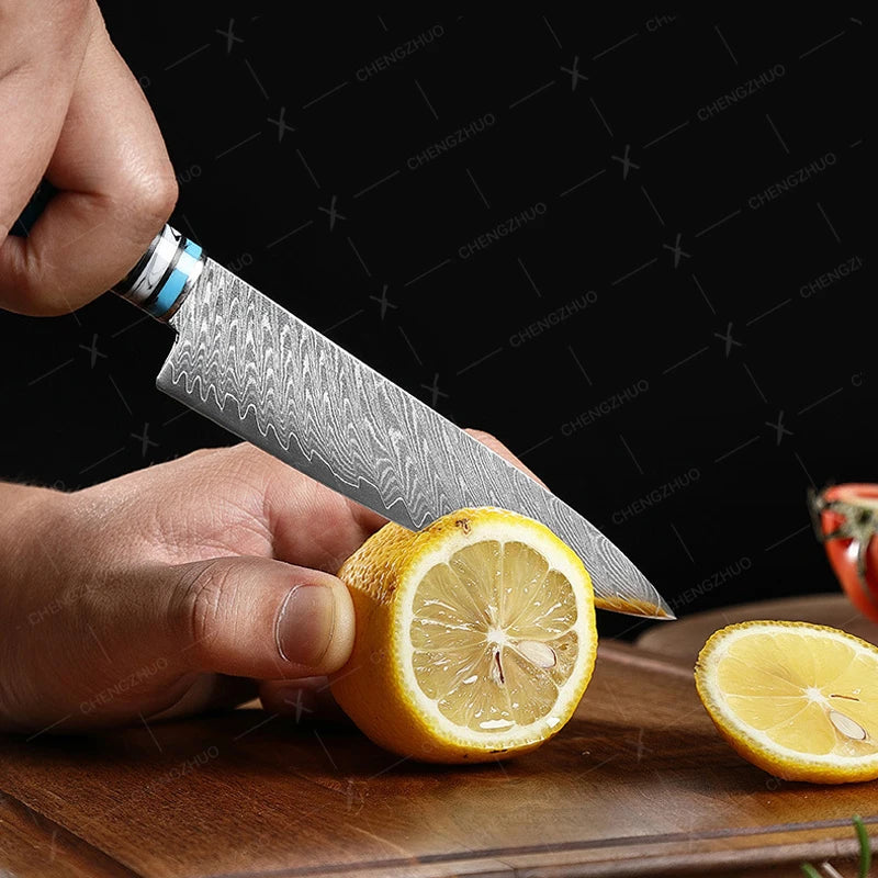 1-10pcs Japanese Damascus Kitchen Knives Set