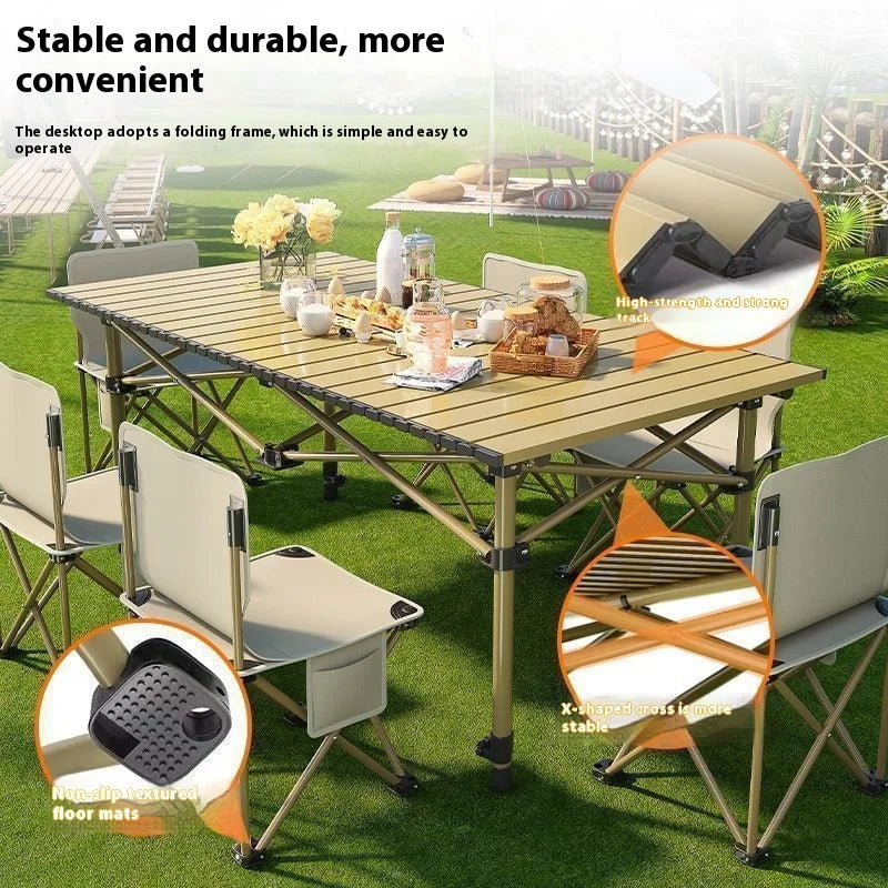 Aluminum Camping Table, Adjustable Height Fast Setup