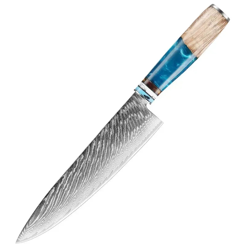 1-10pcs Japanese Damascus Kitchen Knives Set