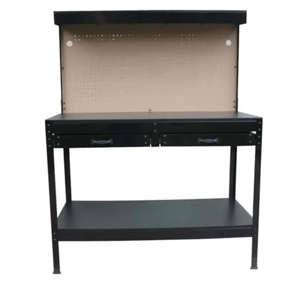Steel Workbench with Lighting and Storage