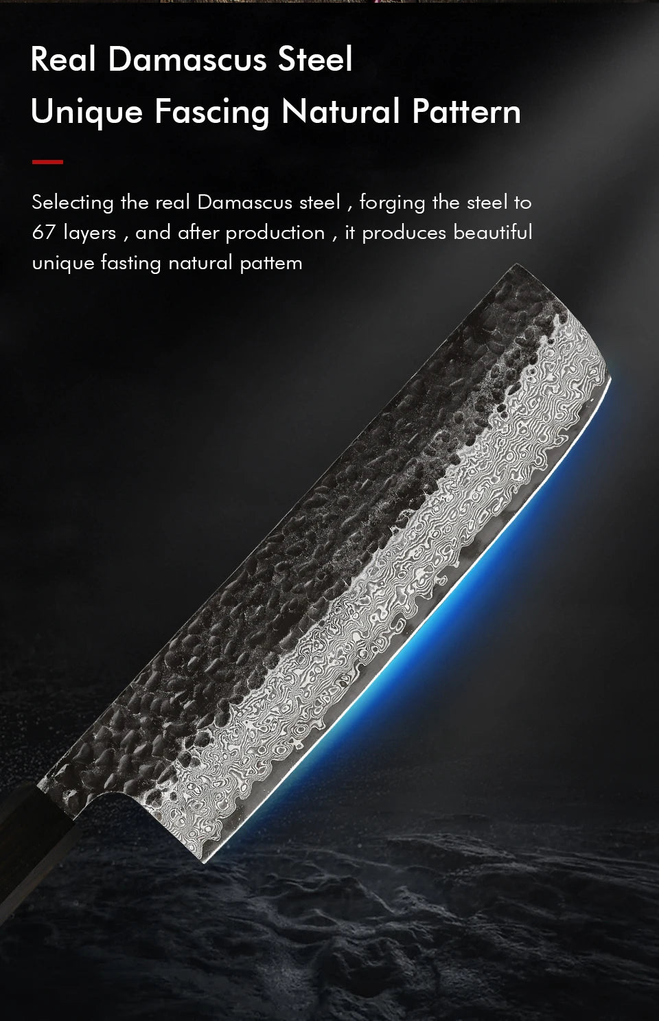 7 " Nakiri Knife 67 Layer Damascus Steel