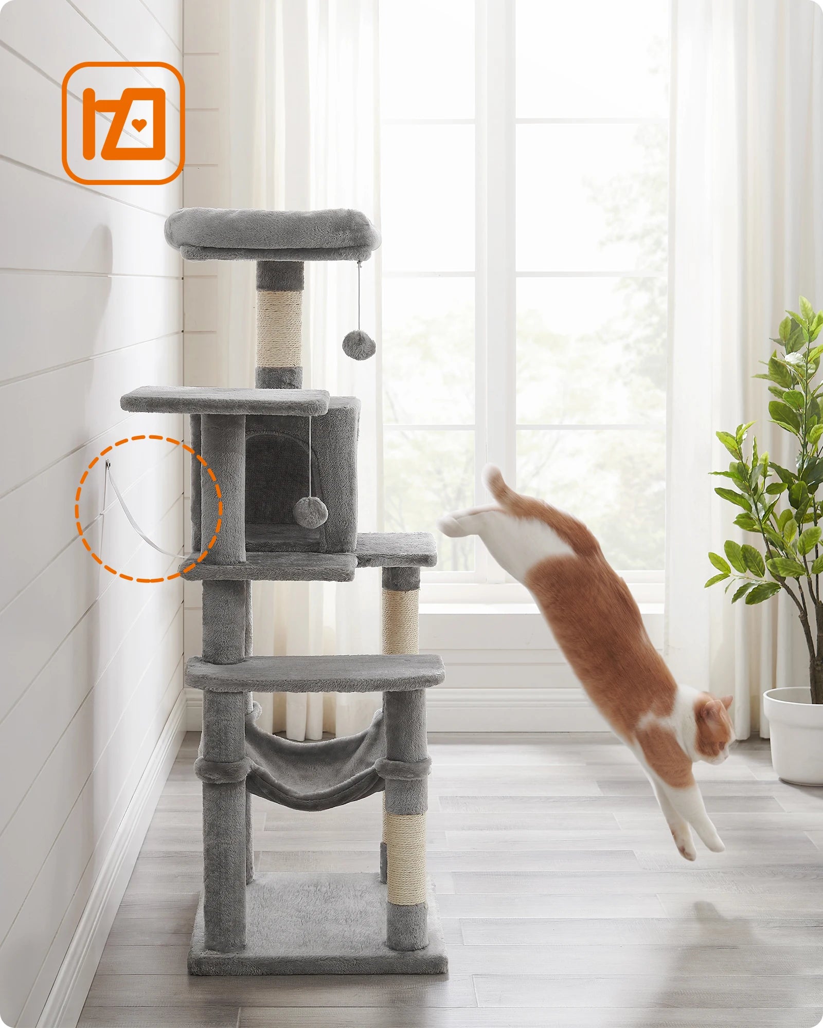 56.3-Inch Cat Tower for Indoor Cats