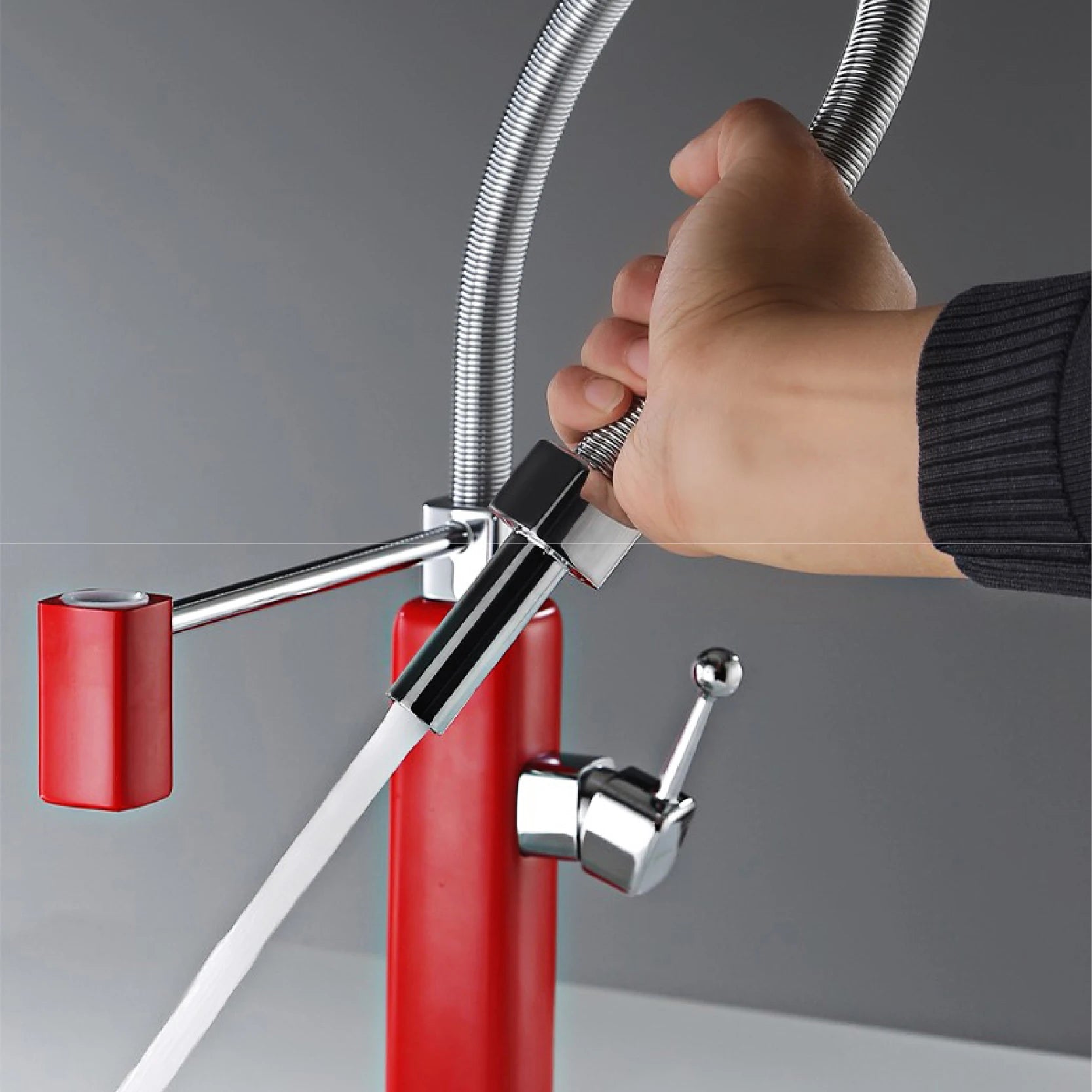 kitchen faucet with single handle, pull-out Spray