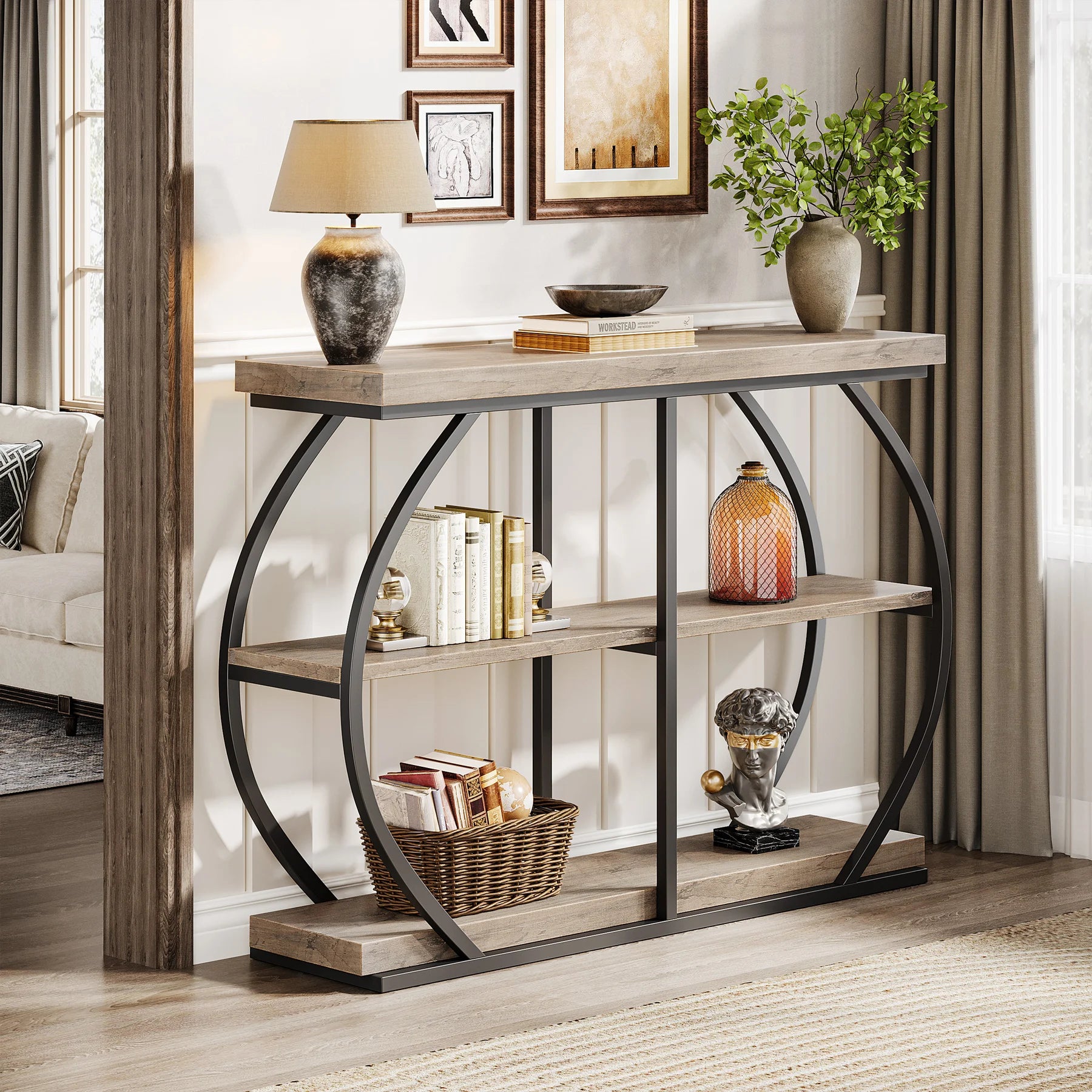 41.3" Console Table, 3-Tier Entryway Table