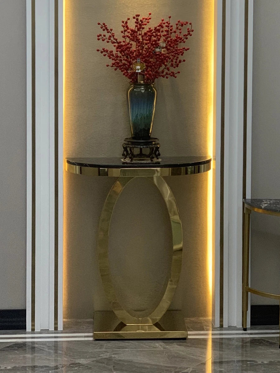 Metal Console Design Corner Table Living Room, Hallway