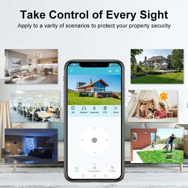 Wireless Solar-Powered Security Camera, PIR Motion Alarm