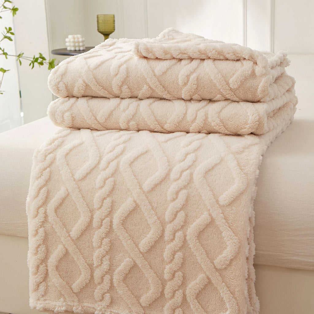 Sherpa Textile Fleece Blanket, Various Colors, Sizes