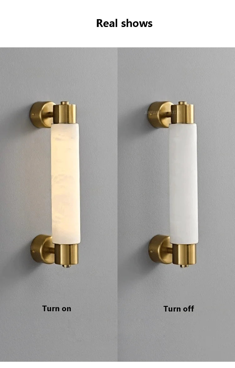 Black, Golden, marble wall lamp, Multiple Lengths
