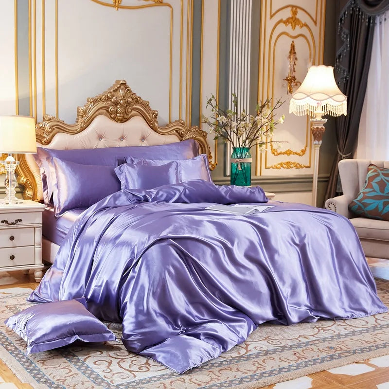 Satin Bedding Set, Duvet Cover, Bed Sheet, Pillowcase,