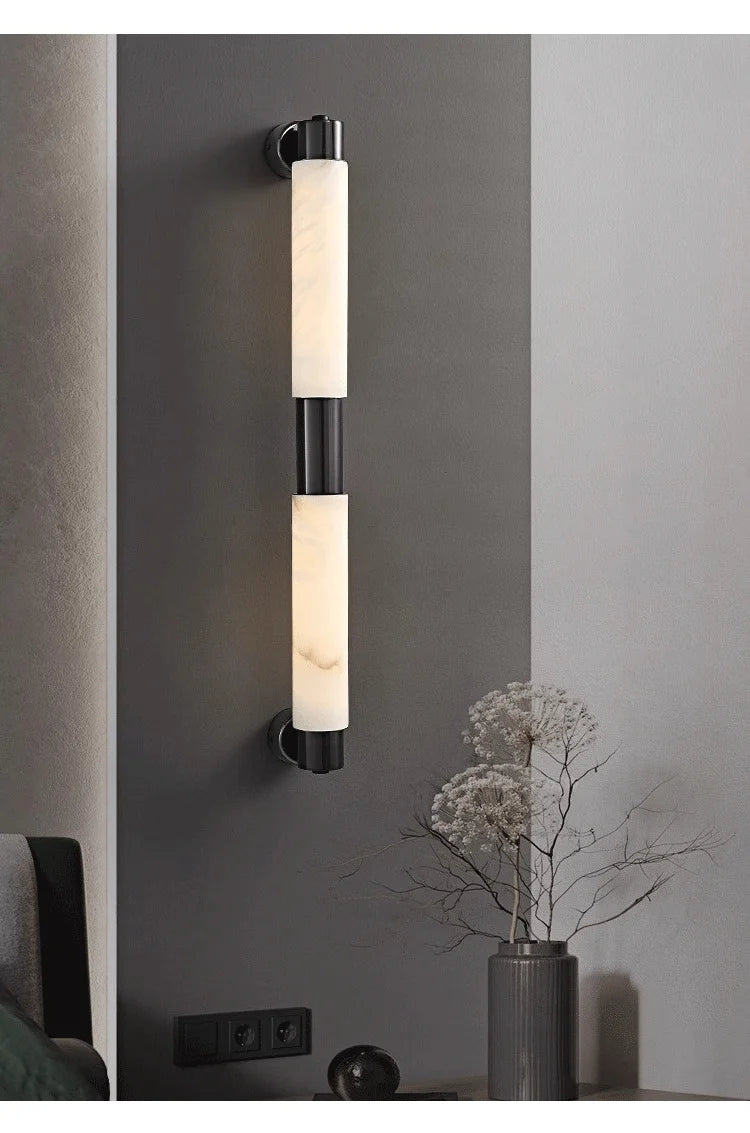 Black, Golden, marble wall lamp, Multiple Lengths