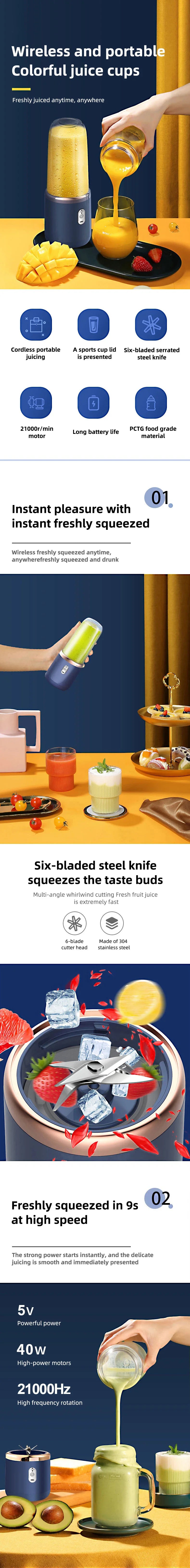 Portable Blender Bottle, Ice Crush Cup