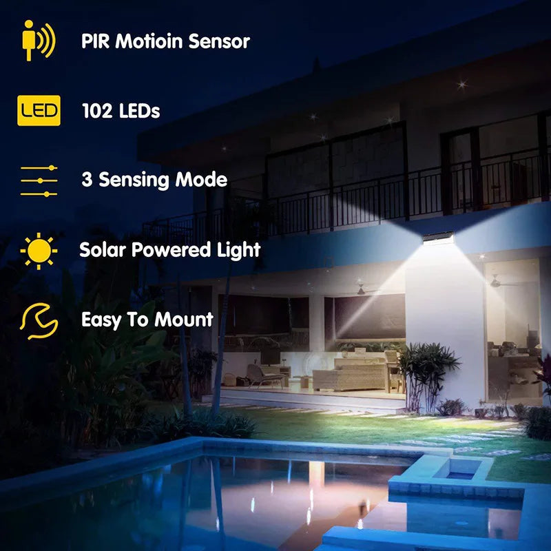 Motion Sensor Solar Lights w/wo Remote