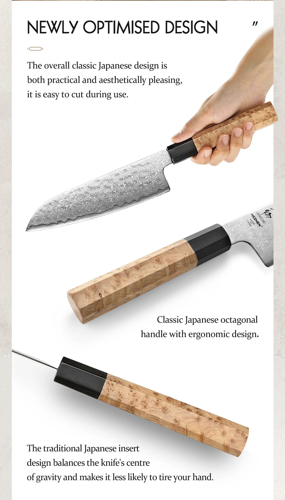 1PC Or 3PC Knife Set Damascus Steel Chef Knives