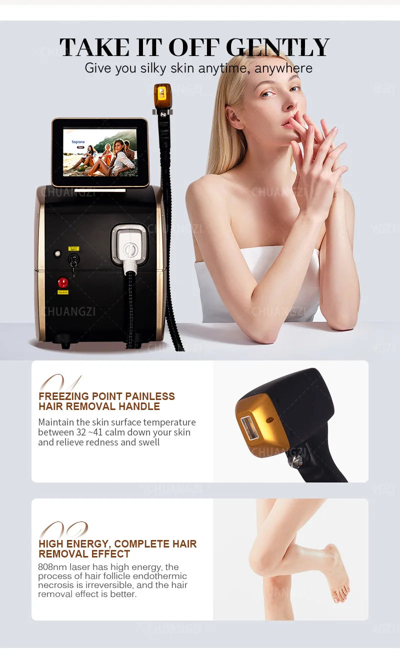 Ice Titanium Laser Hair Removal Machine, Permanent Removal