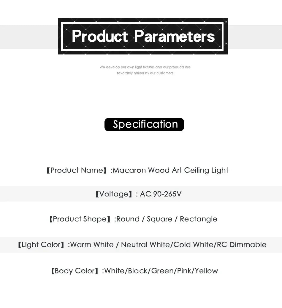 LED Ceiling Light, Wood Plus Multicolors