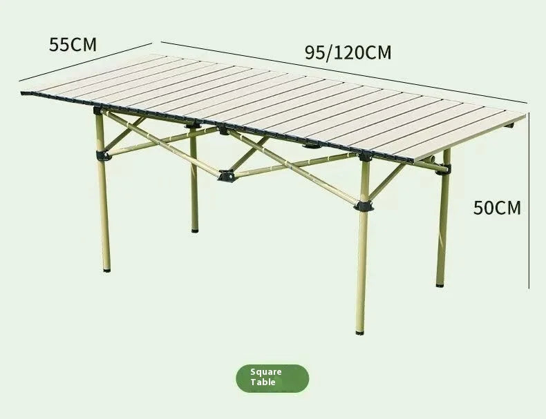 Aluminum Camping Table, Adjustable Height Fast Setup