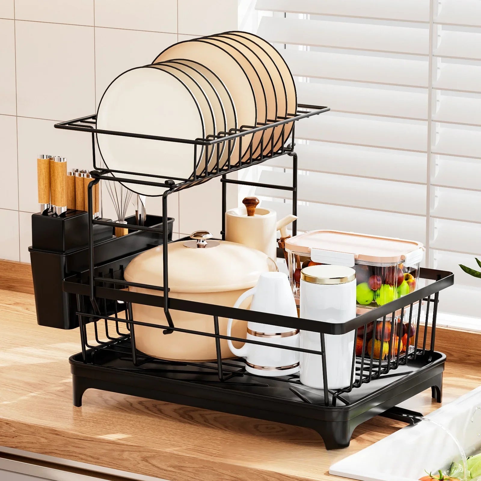2 Tier Large Dish Drainer Rack