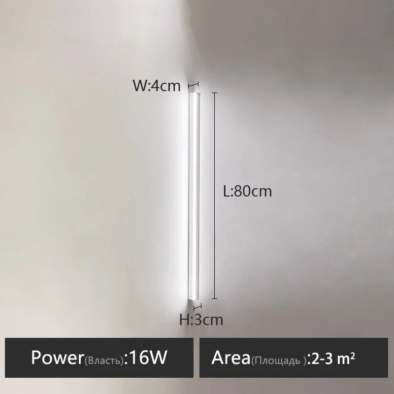 Wall lamp long strip black background