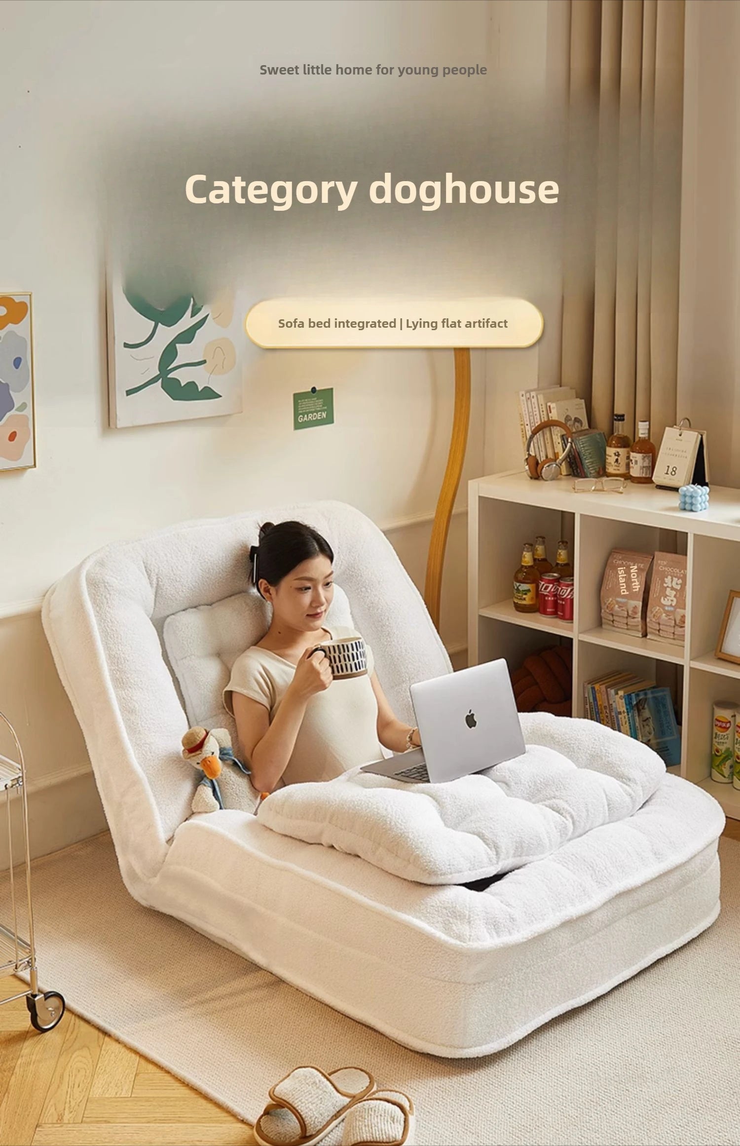 reclining and sleeping single bedroom small sofa