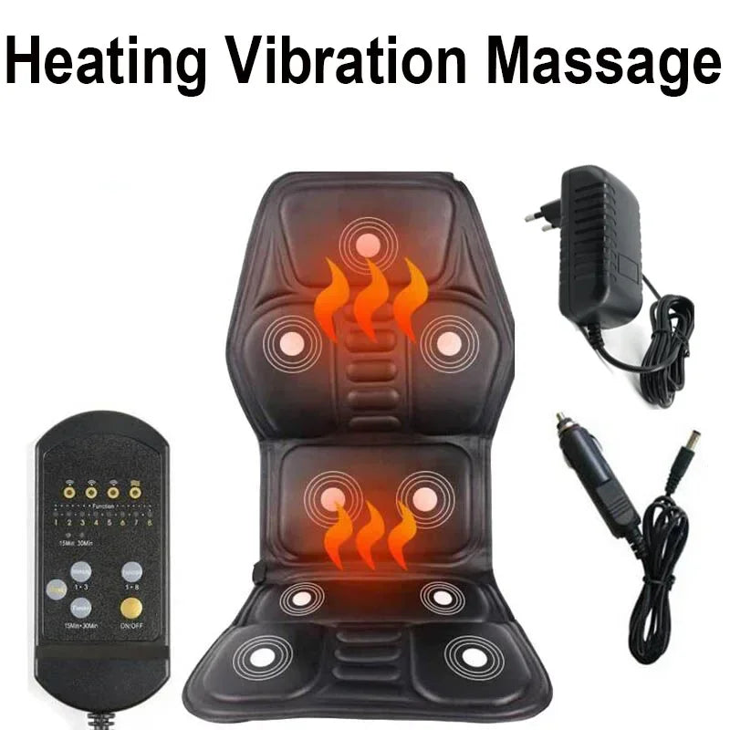 Portable Heating Vibrating Back Massager Chair Cushion