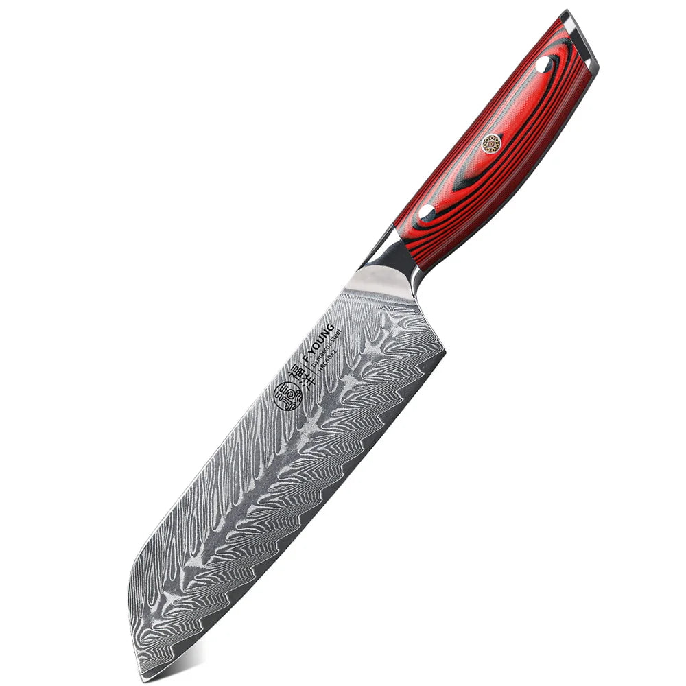 7 Inch Japanese Santoku Knife 67 Layer Damascus Steel
