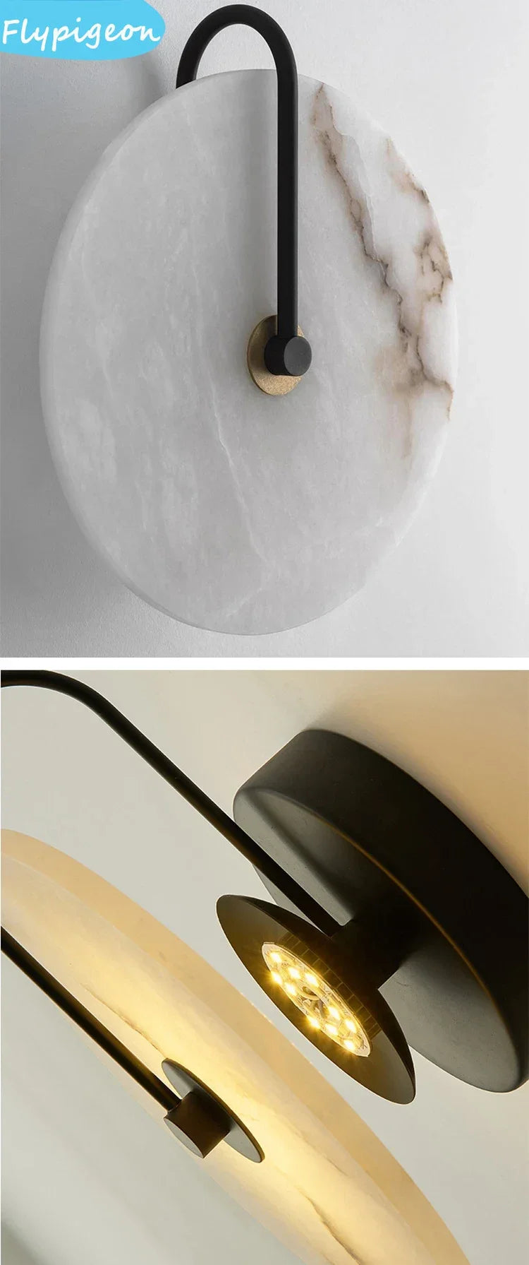 White LED Wall Lamp, Stone Design, Indoor Lighting