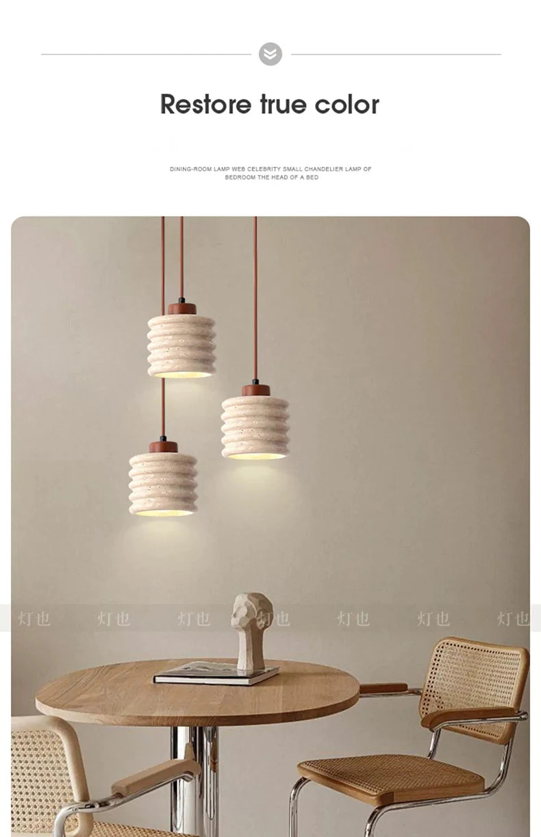 Yellow Cave Stone Led Pendant Lamp, Small Hanging Lighting