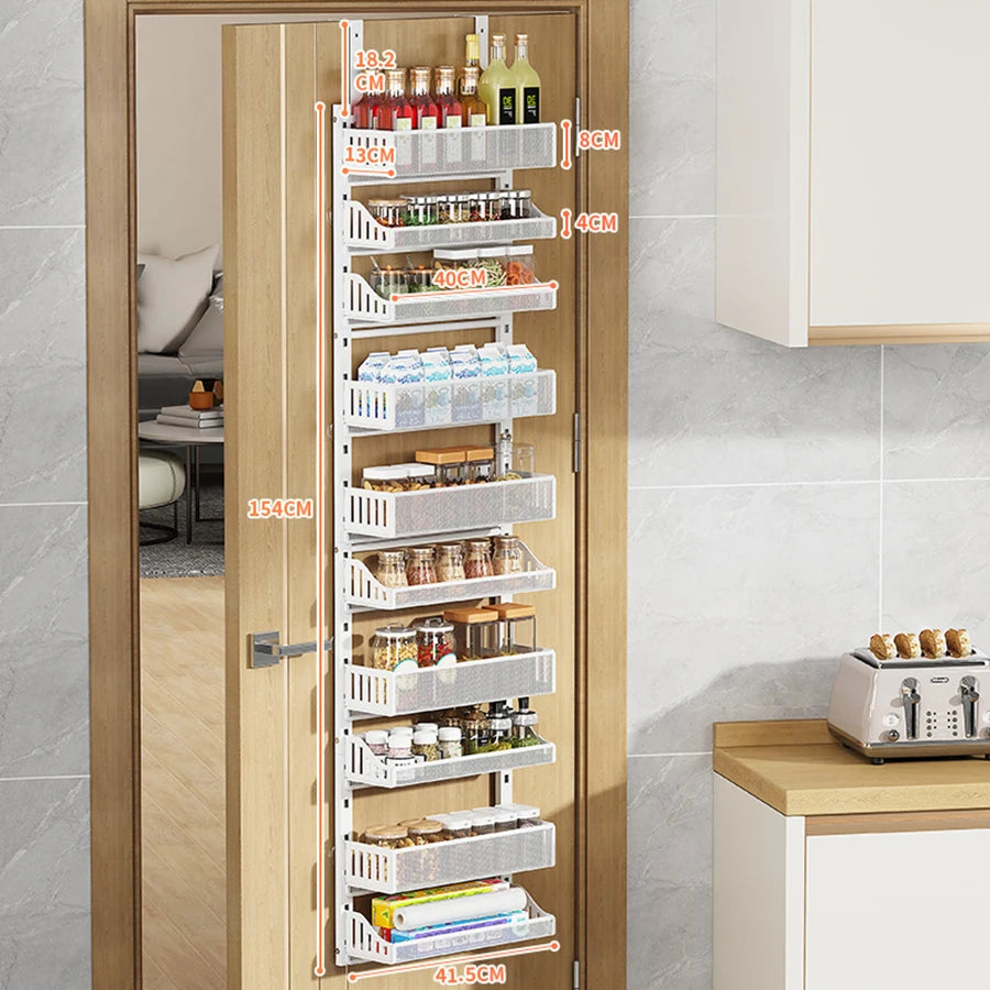 10-Tier Pantry Door Hanging Steel Storage Rack
