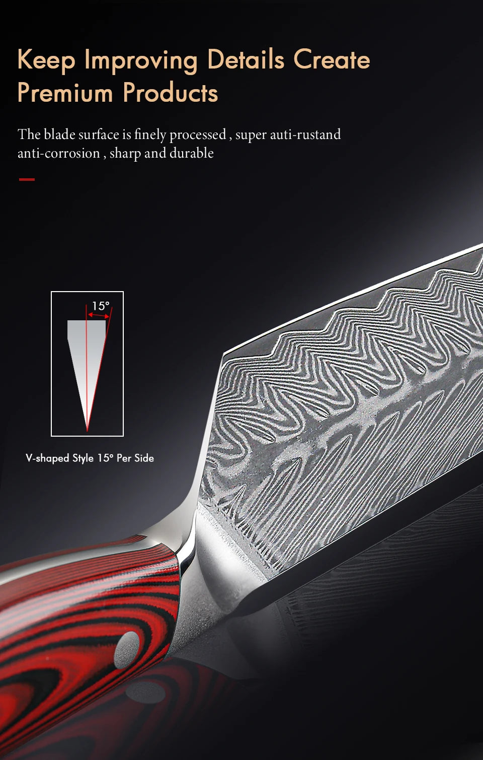 7 Inch Japanese Santoku Knife 67 Layer Damascus Steel