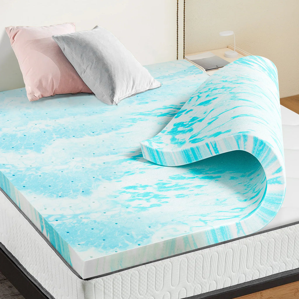 2-3 Inch Gel Memory Foam Mattress Topper, Cooling, Breathable